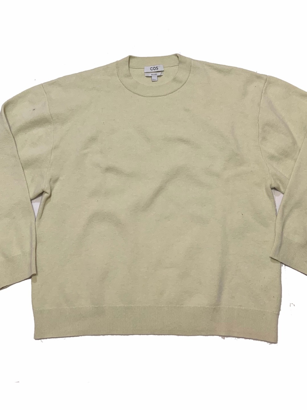 COS Men's Crewneck Sweater in Pale Lime